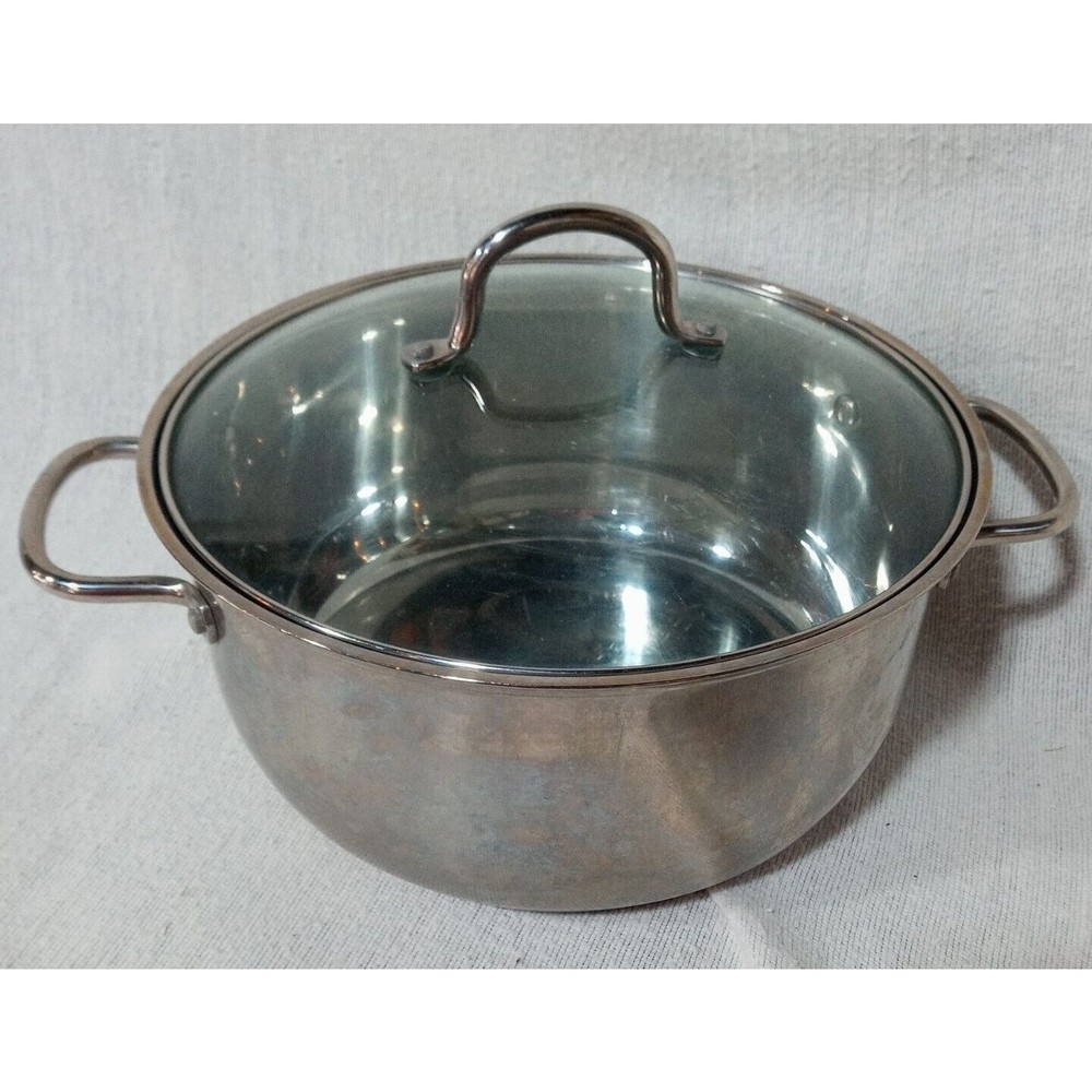 TRAMONTINA 5 Quart 18/10 Stainless Steel Stock Pot 4.7L Heavy Bottom With Lid